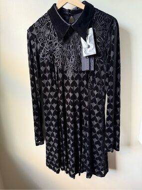 NWT PUNK RAVE Velvet Heart Stretch Dress Goth Whimsigoth Dark Romantic Punk 3XL
